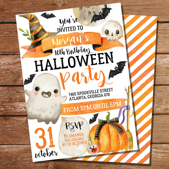 Kids Halloween Birthday Invitation