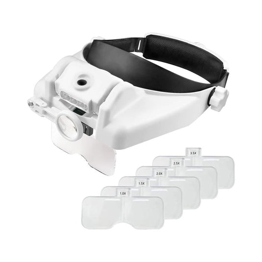 Hands-Free LED Headband Magnifier Glasses