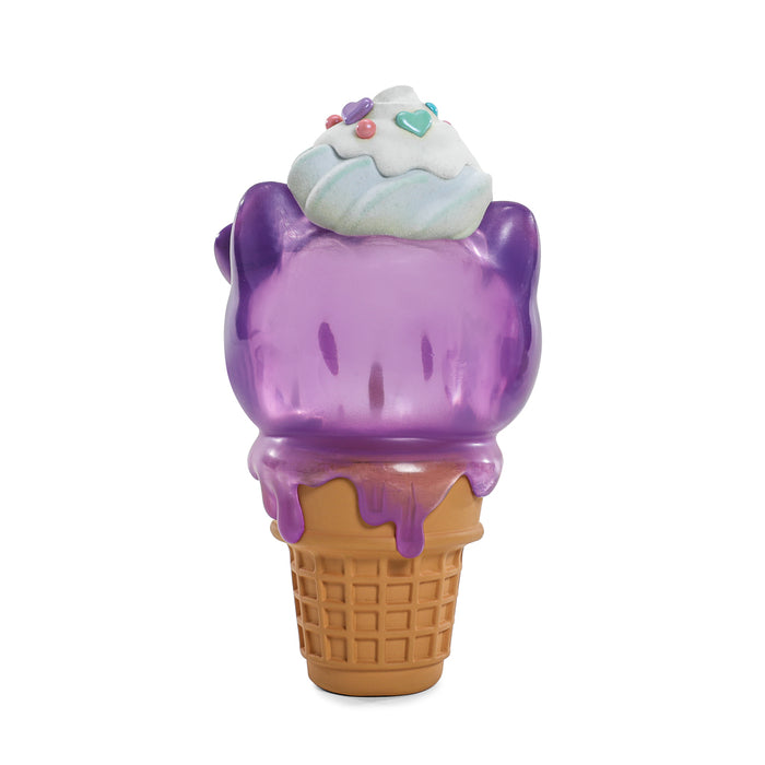 Hello Kitty Ube Edition ice cream cone art figure and pin bundle by Sanrio, limited edition Kidrobot exclusive collection.