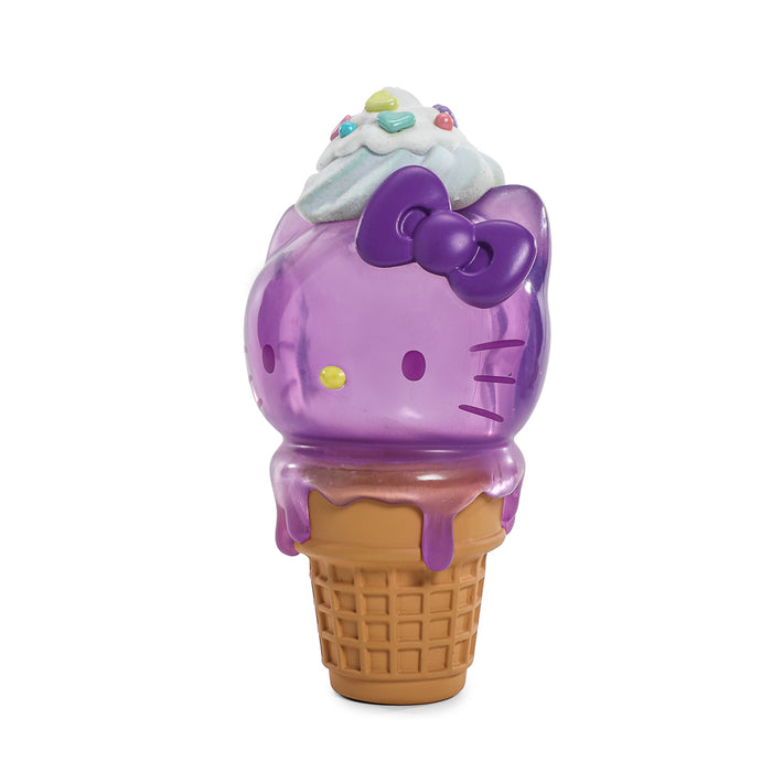 Sanrio Hello Kitty ice cream cone art figure and pin bundle, Ube Edition, translucent vinyl, limited edition of 500.