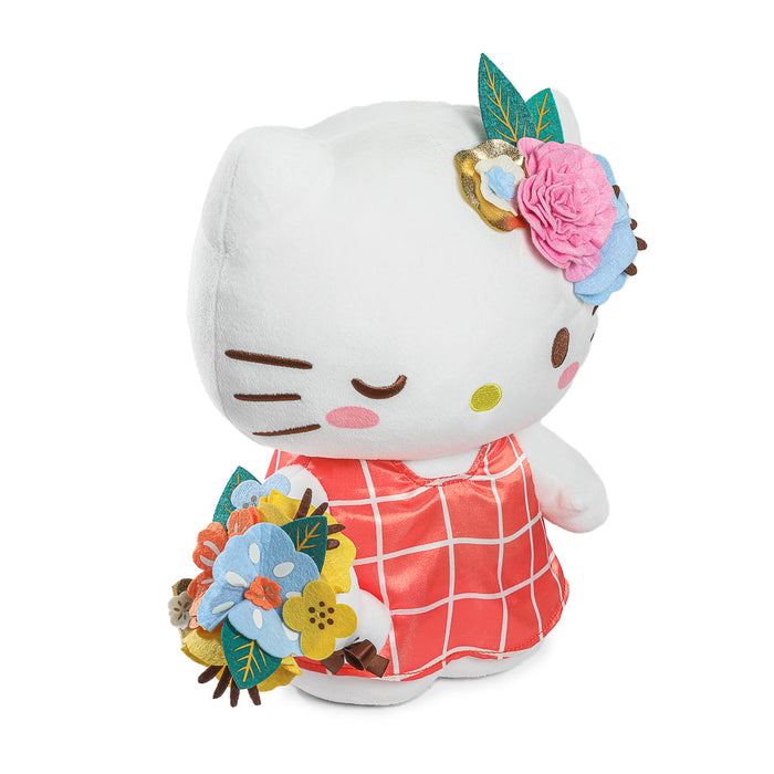Sanrio Hello Kitty® Springtime Plush toy with pink dress and floral accessories, soft and cuddly for children.