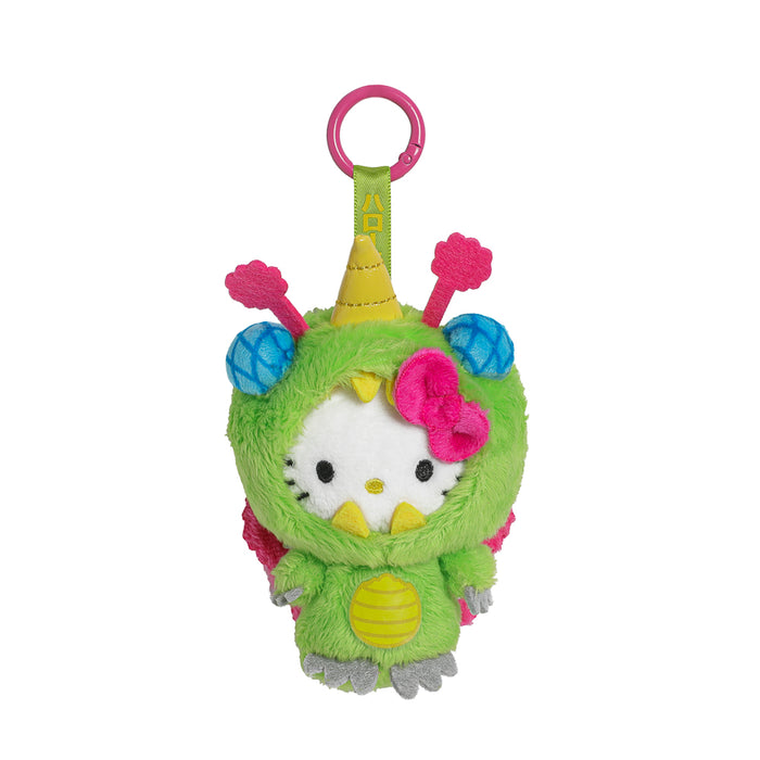 Hello Kitty Unibee Kaiju plush charm from Sanrio featuring a cute green plush character, SDCC debut, sold out.