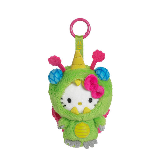 Hello Kitty Unibee Kaiju plush charm from Sanrio featuring a cute green plush character, SDCC debut, sold out.