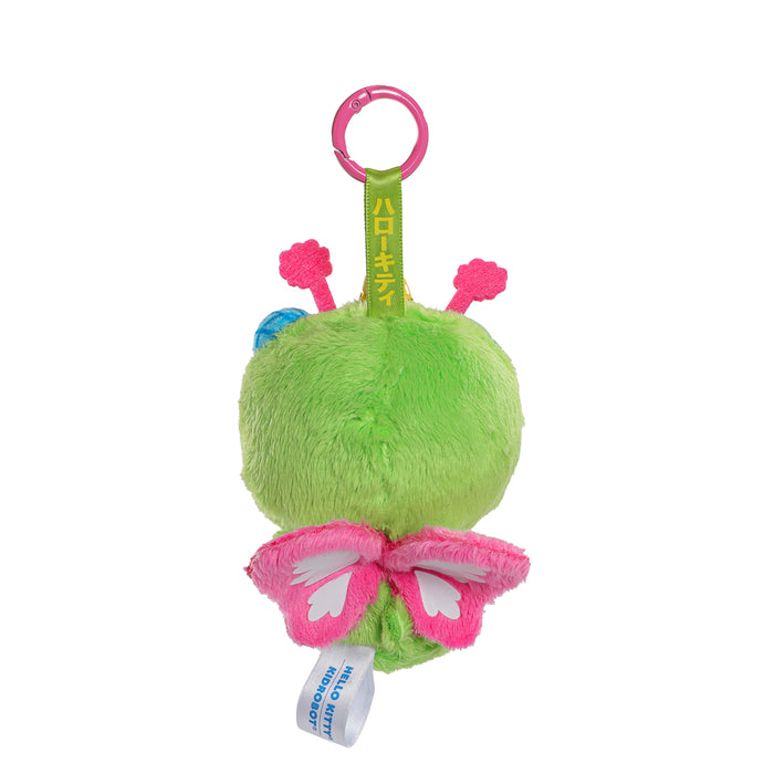 Sanrio Hello Kitty Unibee Kaiju plush charm, green and cute, featuring a soft Sanrio plush toy with a kaiju design.