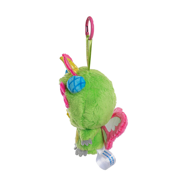 Hello Kitty Unibee Kaiju plush charm by Sanrio featuring a cute green plush character with a keychain attachment.