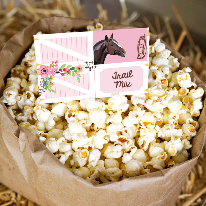 Horse Party Food Tent Cards