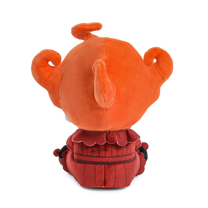 IT Blood Pennywise Phunny plush sitting figure, detailed horror-themed plush toy from the IT Welcome to Derry collection.