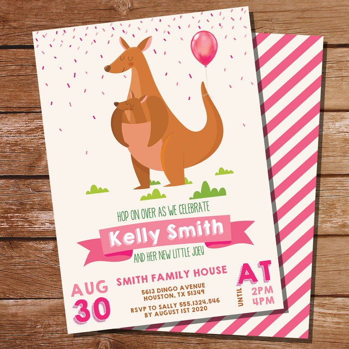 Kangaroo Baby Shower Invitation