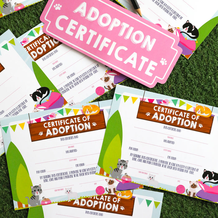 Kitty Cat Adoption Certificate