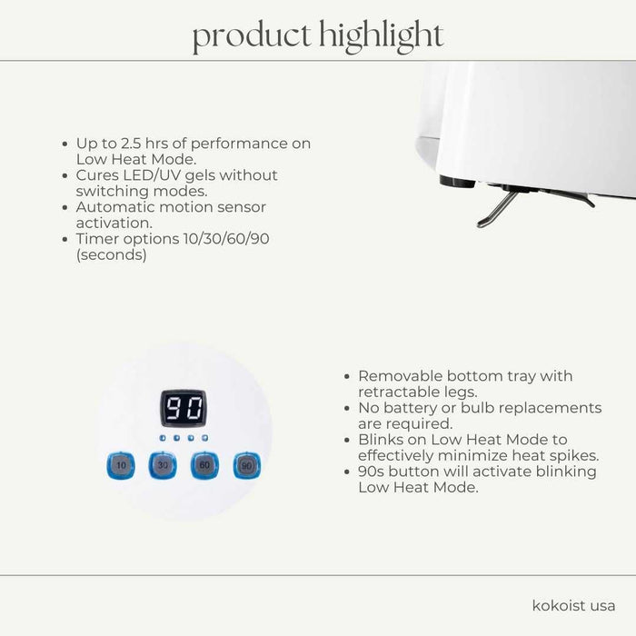 Kokoist LE BLANC Hybrid LED/UV Cordless Light Lamp Tools KOKOIST