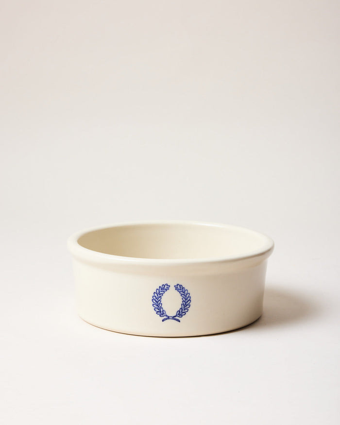 Laurel Stoneware Dog Bowl — medium bowl shown individually; Farmhouse Pottery