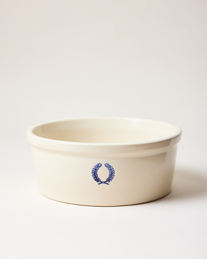 Laurel Stoneware Dog Bowl — large bowl shown individually; Farmhouse Pottery