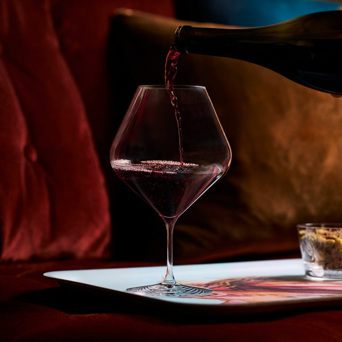 Library Lead-Free Crystal Red Wine Glasses — overall form and detail