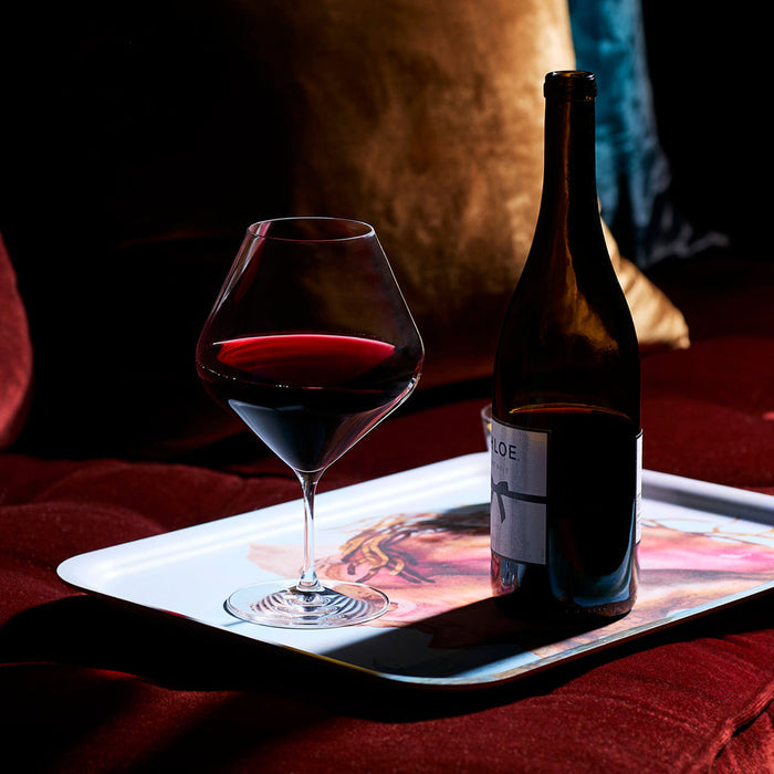 Library Lead-Free Crystal Red Wine Glasses — overall form and detail