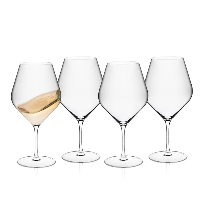 Library Lead-Free Crystal White Wine Glasses — White view