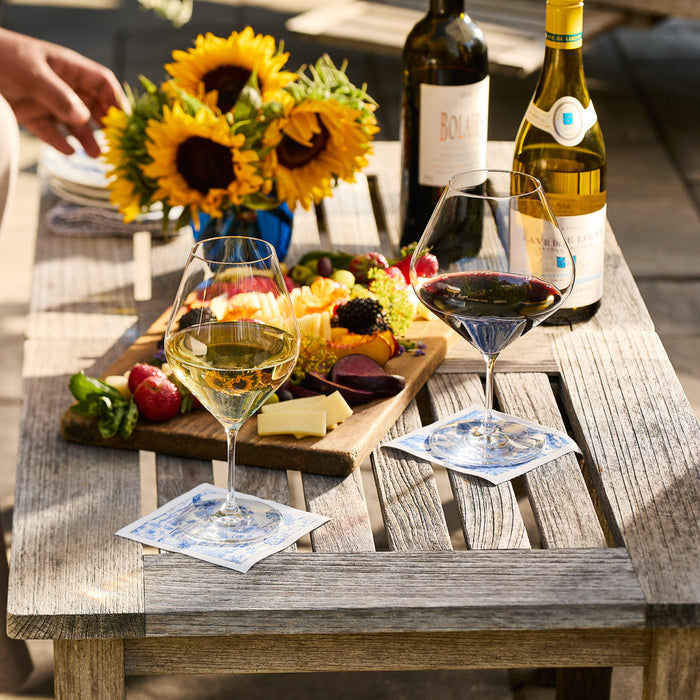 Library Lead-Free Crystal White Wine Glasses — White view