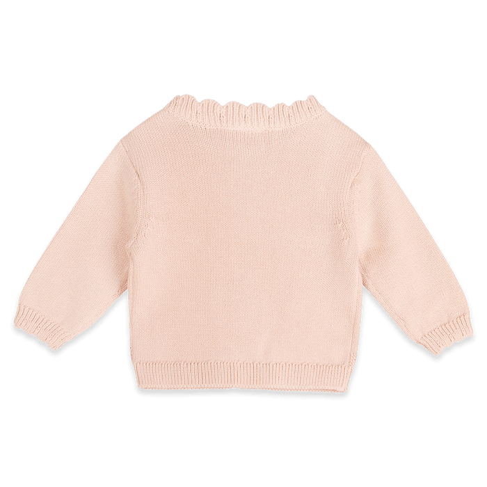 Organic Cotton Lil Heart Tex Knit Baby Cardigan and Pant Set, Back