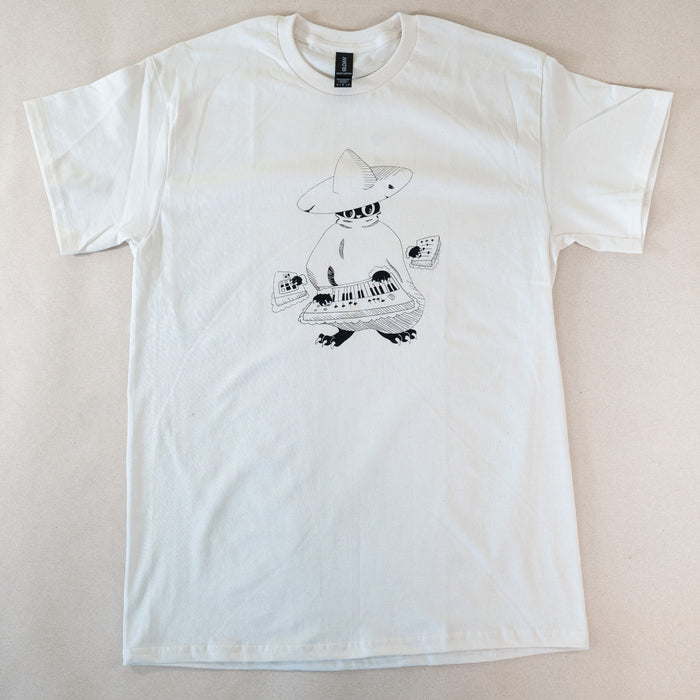 Maestro (keys wizard) graphic t-shirt from Cryptid Records in white