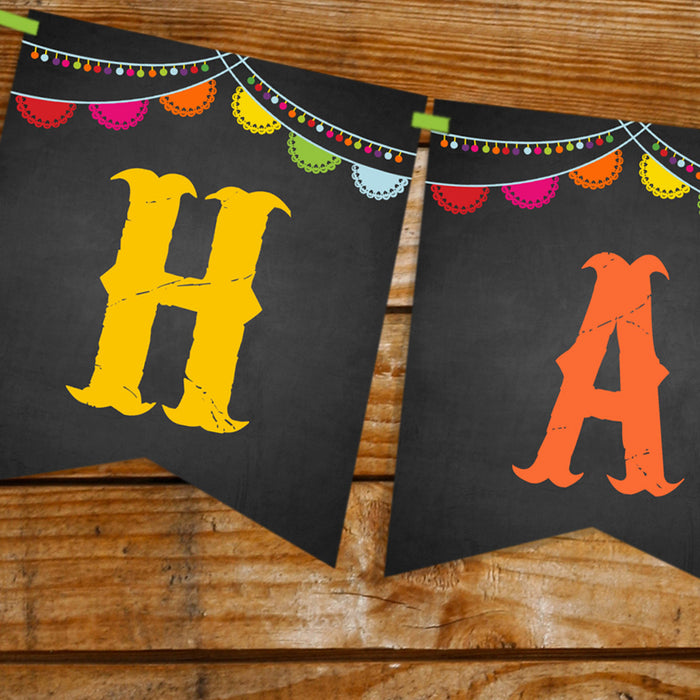 Mexican Fiesta Happy Birthday Banner