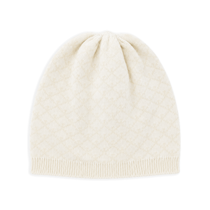 Organic Cotton Milan Knit Baby Jacquard Hat, Dove White