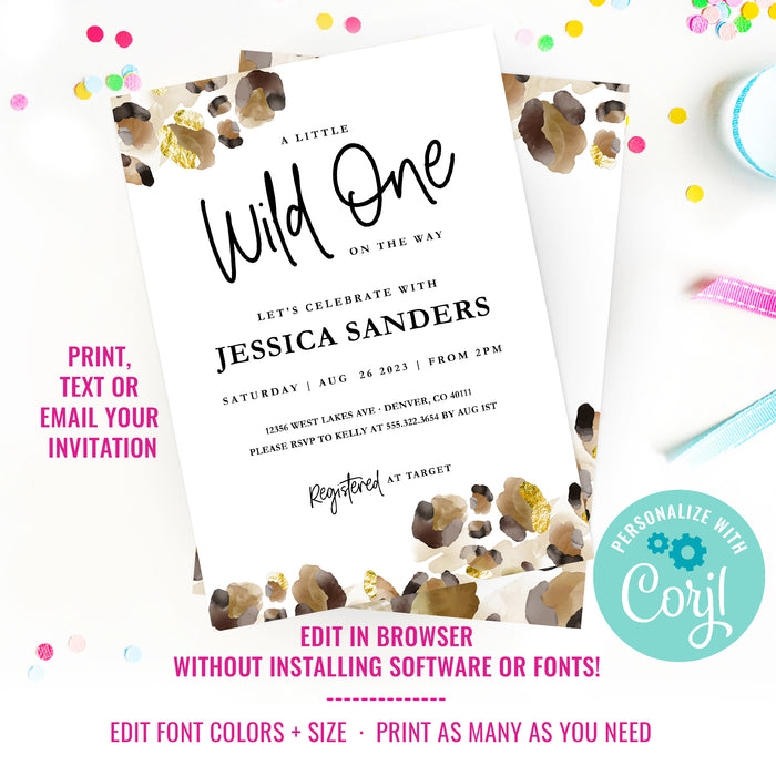 Modern Baby Shower Invitation | Leopard invitation | Leopard Baby Shower Brunch