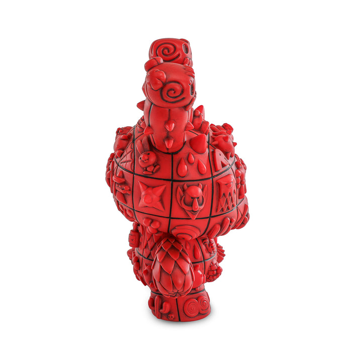 8-inch MONOLITH Dunny art figure by ROBOT SODA, Sangre Edition in vibrant sculpted vinyl with fiery design and limited edition details.