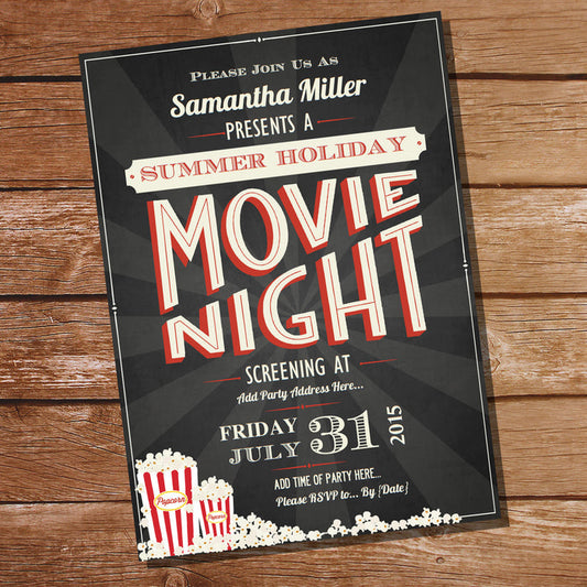 Movie Night Party Invitation