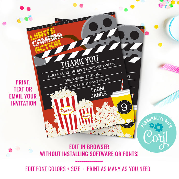 Movie Night Party Thank-You Notes