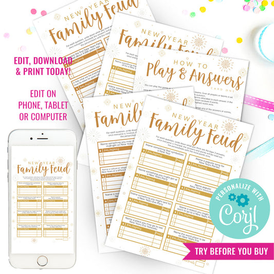 New Years Eve Family Feud Game | Holiday Group Game | New Years Team Games