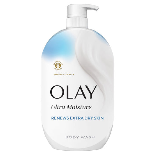 Olay Ultra Moisture Body Wash for Extra Dry Skin, Vitamin B3 and Hyaluronic Blend, 35oz