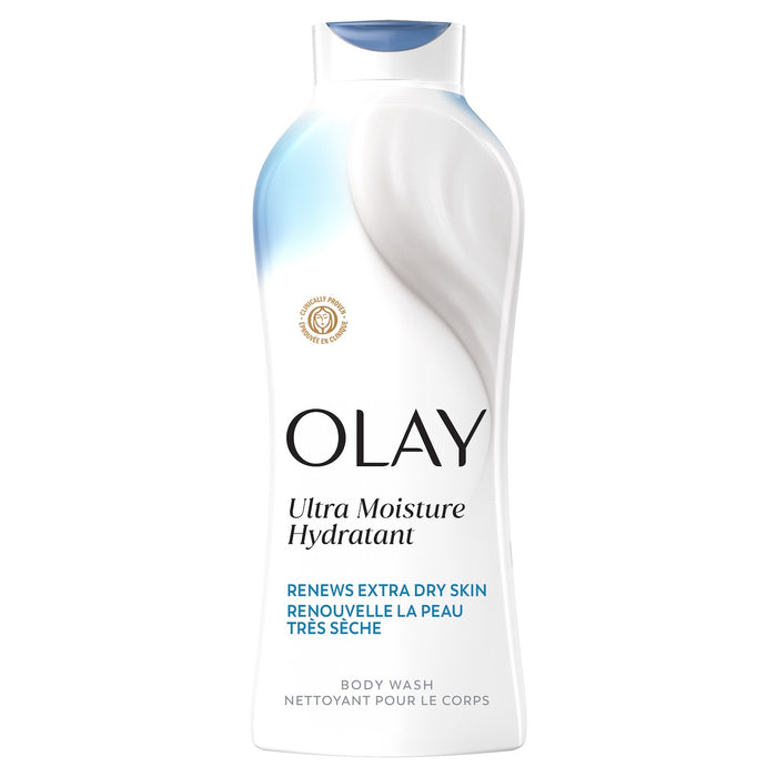 Olay Ultra Moisture Body Wash for Extra Dry Skin, Vitamin B3 and Hyaluronic Blend,22oz/650ml
