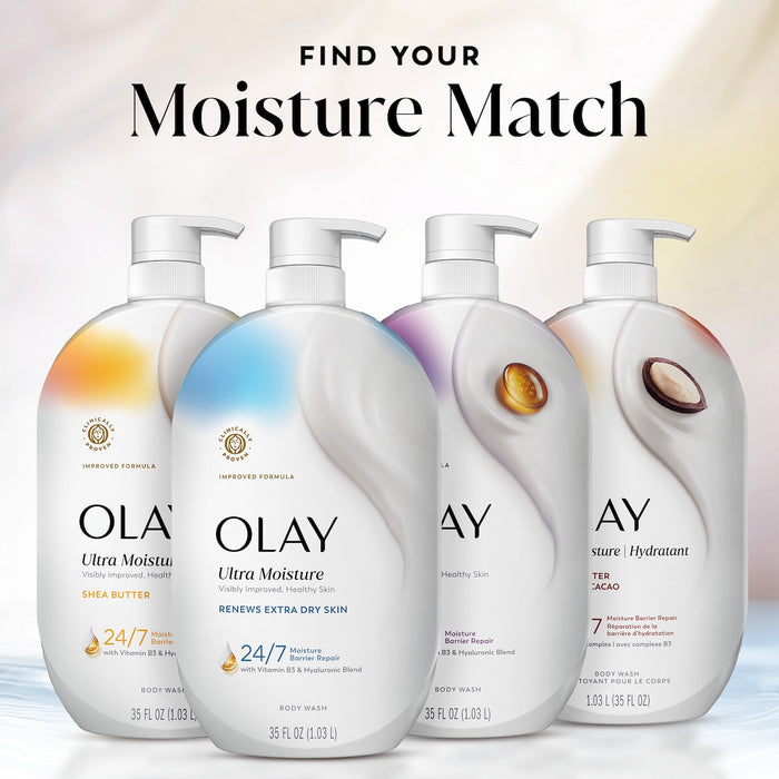 Find your match. 4 bottles Ultra Moisture body wash lineup