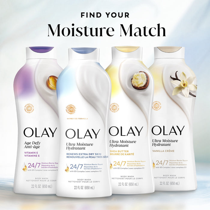Find your match. 4 bottles Ultra Moisture body wash lineup