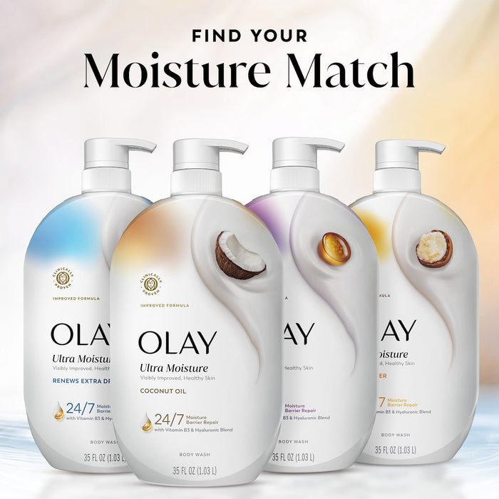 Find your match. 4 bottles Ultra Moisture body wash lineup