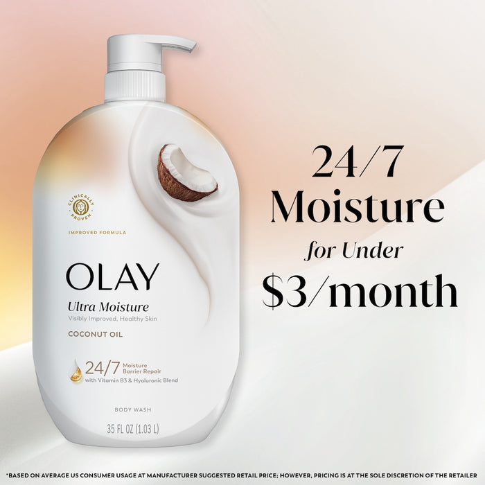 Olay Ultra Moisture Body Wash. 24/7 moisture for under $3 a month