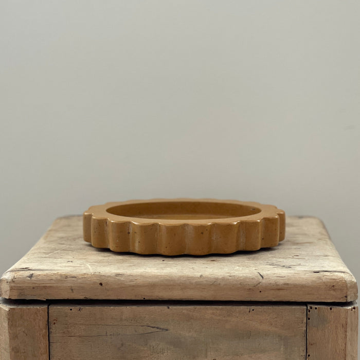 Oval Sun Marble & Travertine Catchall by Anastasio Home