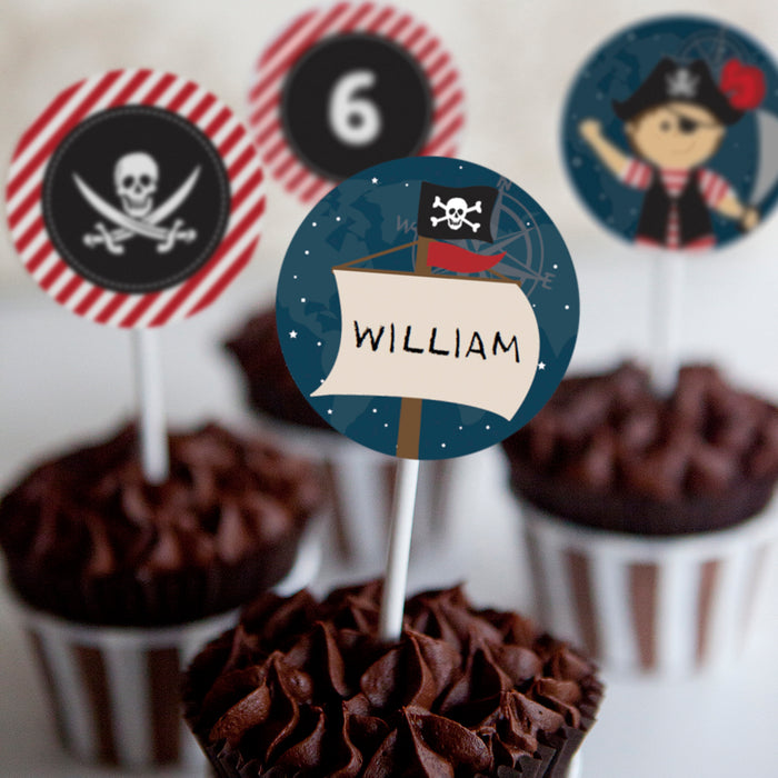Pirate Party Cupcake Toppers