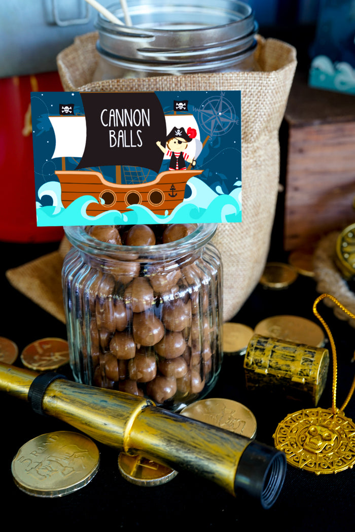 Pirate Party Food Labels | Pirate Tent Cards and Flag Designs