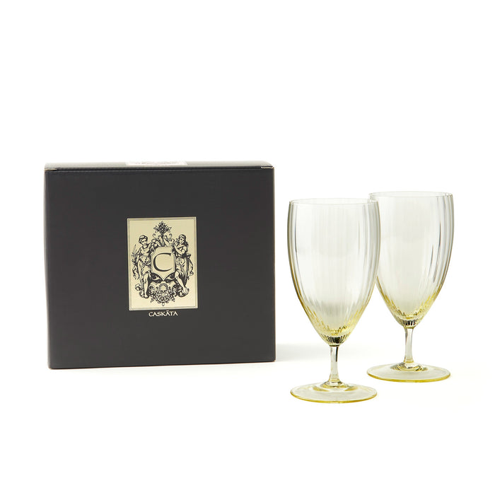 Quinn Mouth-Blown Crystal Everyday Glasses — Citrine view