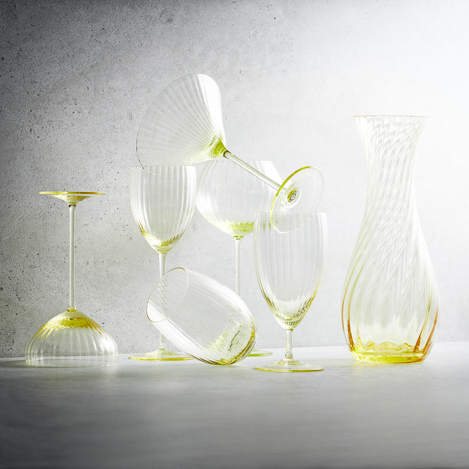 Quinn Mouth-Blown Crystal Carafe — collection styling with coordinating pieces