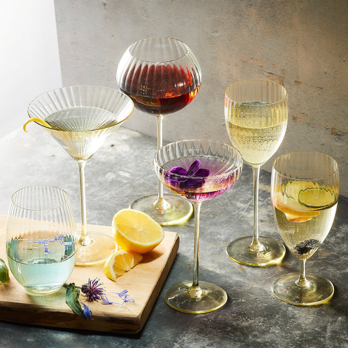 Quinn Mouth-Blown Crystal Red Wine Glasses — collection styling with coordinating pieces
