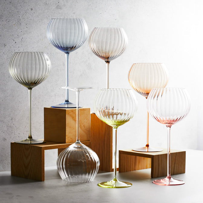 Quinn Mouth-Blown Crystal Red Wine Glasses — collection styling with coordinating pieces