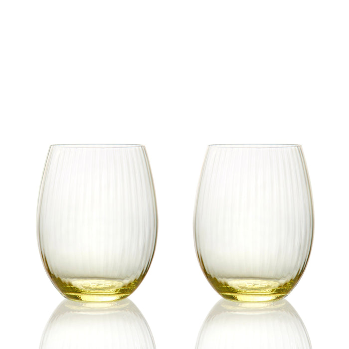 Quinn Mouth-Blown Crystal Tumblers — Citrine view