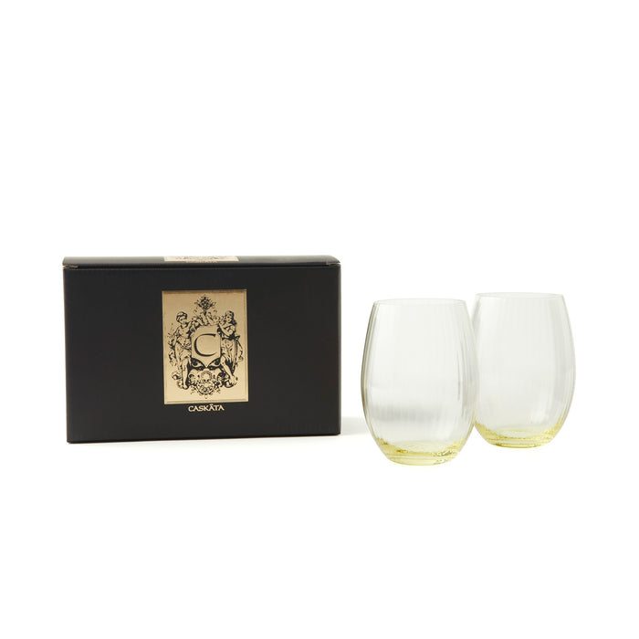 Quinn Mouth-Blown Crystal Tumblers — Citrine view