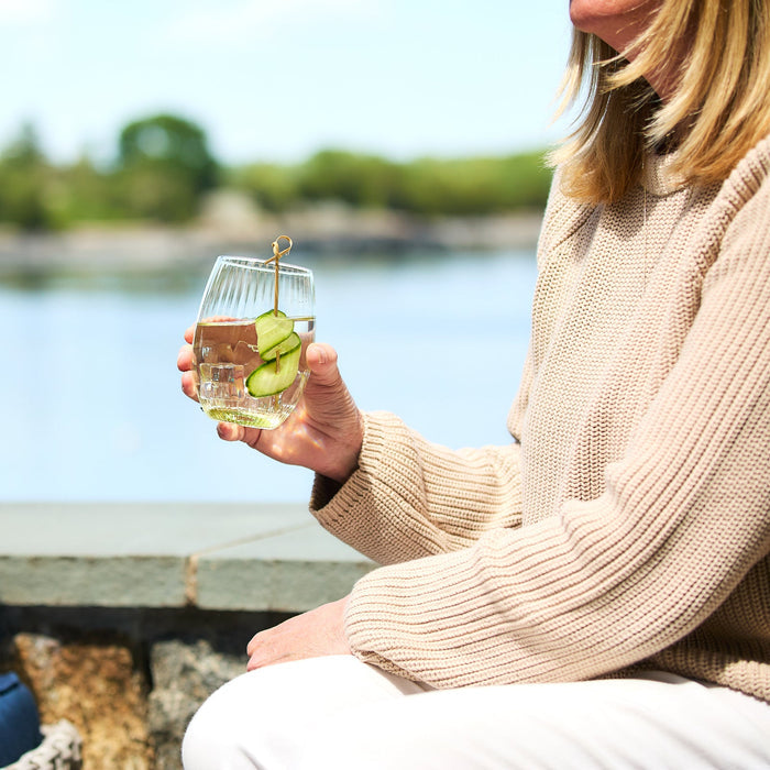 Quinn Mouth-Blown Crystal Tumblers — overall form and detail