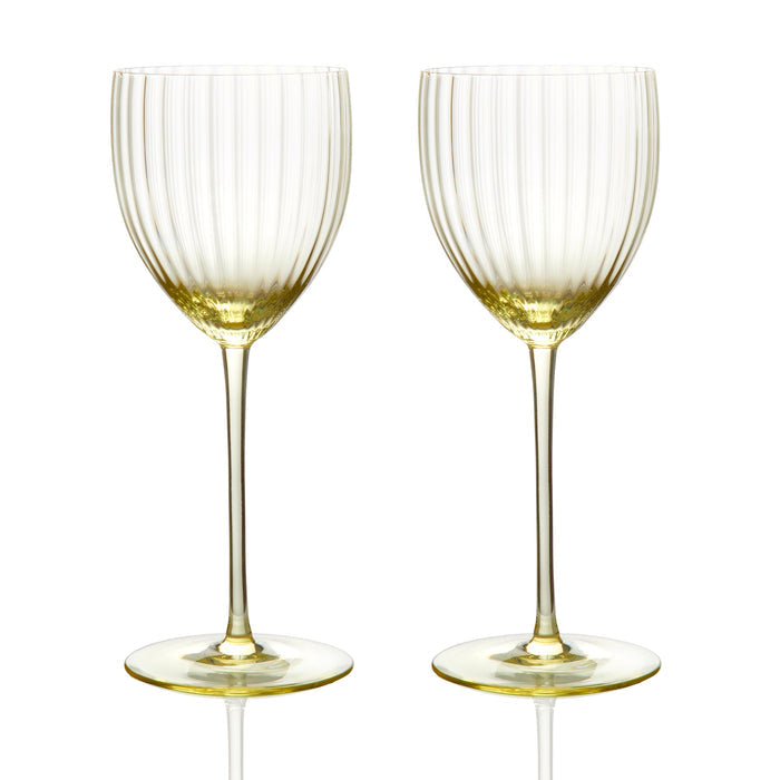 Quinn Mouth-Blown Crystal White Wine Glasses — Citrine view