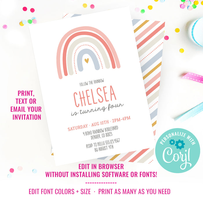 Modern Rainbow Party Invitation