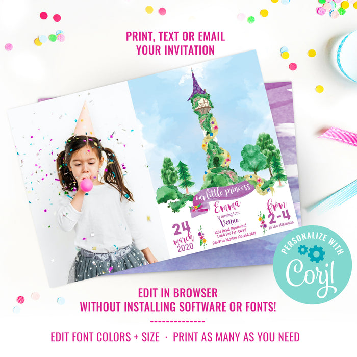 Rapunzel Birthday Party Invitation