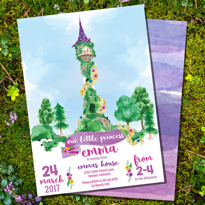 Rapunzel, Tangled Princess Party invitation