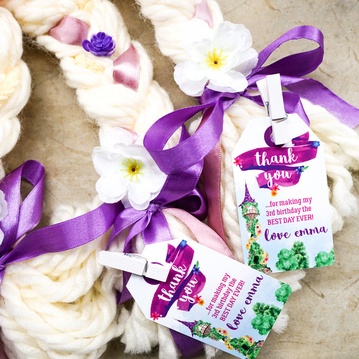 Rapunzel Birthday Party Printable Favor Tags